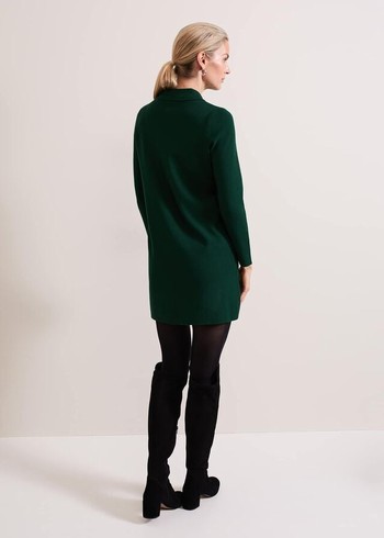 Phase Eight Azealia Fine Collared Tunic Dress Green USA | 5326840-KM